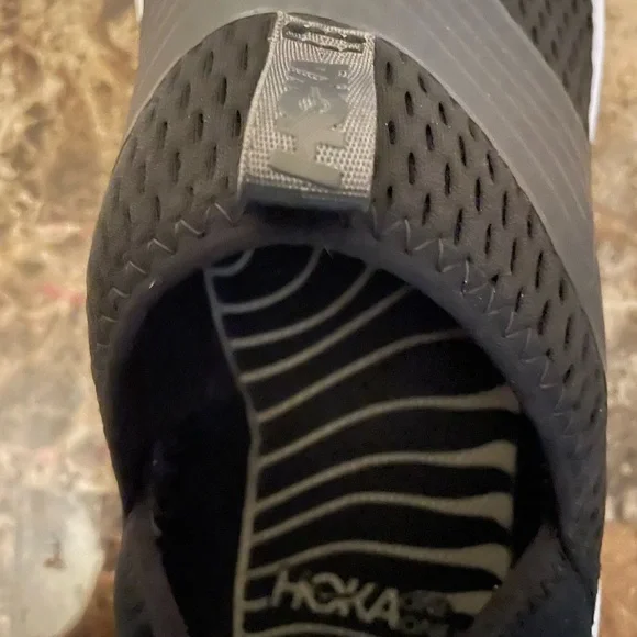 Black and white Hokas slip on athletic shoes - Picture 4 of 4